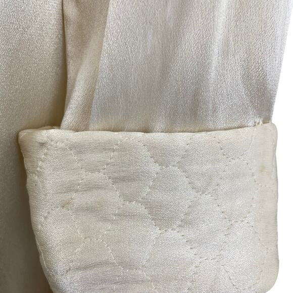 Vintage 30s 40s KAMORA Ivory Liquid Satin Maxi Dressing Gown Robe Women's Size S - Picture 7 of 15